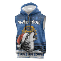 Personalized Estonia Christmas Sleeveless Zip Hoodie Haid Joule - Wonder Print Shop