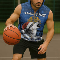 Personalized Estonia Christmas Sleeveless Zip Hoodie Haid Joule - Wonder Print Shop