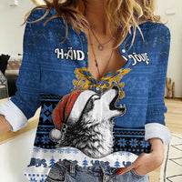 Personalized Estonia Christmas Women Casual Shirt Haid Joule - Wonder Print Shop