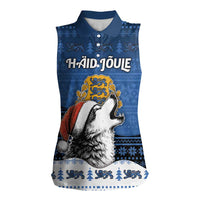 Personalized Estonia Christmas Women Sleeveless Polo Shirt Haid Joule - Wonder Print Shop