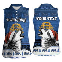 Personalized Estonia Christmas Women Sleeveless Polo Shirt Haid Joule - Wonder Print Shop