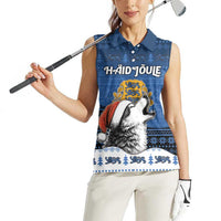 Personalized Estonia Christmas Women Sleeveless Polo Shirt Haid Joule - Wonder Print Shop