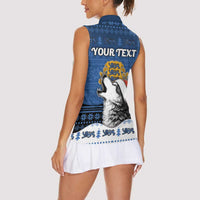 Personalized Estonia Christmas Women Sleeveless Polo Shirt Haid Joule - Wonder Print Shop