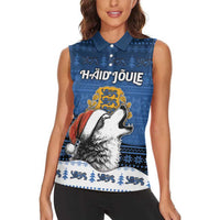 Personalized Estonia Christmas Women Sleeveless Polo Shirt Haid Joule - Wonder Print Shop