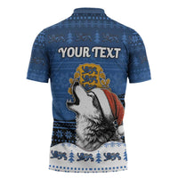 Personalized Estonia Christmas Zipper Polo Shirt Haid Joule - Wonder Print Shop