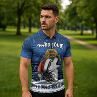 Personalized Estonia Christmas Zipper Polo Shirt Haid Joule - Wonder Print Shop