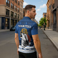 Personalized Estonia Christmas Zipper Polo Shirt Haid Joule - Wonder Print Shop