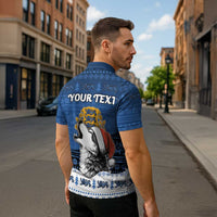 Personalized Estonia Christmas Zipper Polo Shirt Haid Joule - Wonder Print Shop