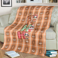 Panda Christmas Blanket Ho Ho Ho Caramel Pattern - Wonder Print Shop