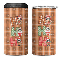 Panda Christmas 4 in 1 Can Cooler Tumbler Ho Ho Ho Caramel Pattern - Wonder Print Shop