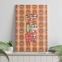 Panda Christmas Canvas Wall Art Ho Ho Ho Caramel Pattern - Wonder Print Shop