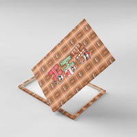 Panda Christmas Canvas Wall Art Ho Ho Ho Caramel Pattern - Wonder Print Shop