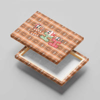 Panda Christmas Canvas Wall Art Ho Ho Ho Caramel Pattern - Wonder Print Shop