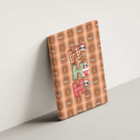 Panda Christmas Canvas Wall Art Ho Ho Ho Caramel Pattern - Wonder Print Shop