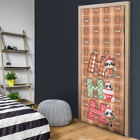 Panda Christmas Door Cover Ho Ho Ho Caramel Pattern - Wonder Print Shop
