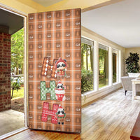 Panda Christmas Door Cover Ho Ho Ho Caramel Pattern - Wonder Print Shop