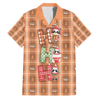 Panda Christmas Family Matching Mermaid Dress and Hawaiian Shirt Ho Ho Ho Caramel Pattern - Wonder Print Shop
