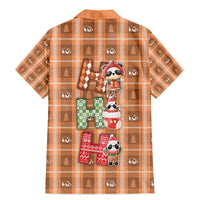 Panda Christmas Family Matching Mermaid Dress and Hawaiian Shirt Ho Ho Ho Caramel Pattern - Wonder Print Shop