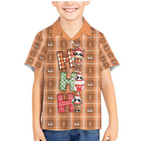 Panda Christmas Family Matching Mermaid Dress and Hawaiian Shirt Ho Ho Ho Caramel Pattern - Wonder Print Shop