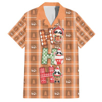 Panda Christmas Family Matching Off Shoulder Maxi Dress and Hawaiian Shirt Ho Ho Ho Caramel Pattern - Wonder Print Shop