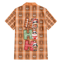 Panda Christmas Family Matching Short Sleeve Bodycon Dress and Hawaiian Shirt Ho Ho Ho Caramel Pattern - Wonder Print Shop