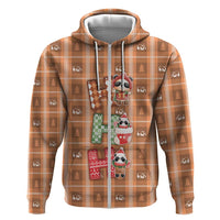 Panda Christmas Hoodie Ho Ho Ho Caramel Pattern - Wonder Print Shop