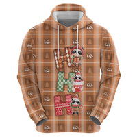 Panda Christmas Hoodie Ho Ho Ho Caramel Pattern - Wonder Print Shop