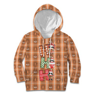 Panda Christmas Kid Hoodie Ho Ho Ho Caramel Pattern - Wonder Print Shop