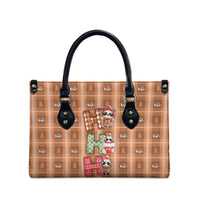 Panda Christmas Leather Bag Ho Ho Ho Caramel Pattern - Wonder Print Shop