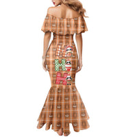 Panda Christmas Mermaid Dress Ho Ho Ho Caramel Pattern - Wonder Print Shop