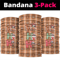 Panda Christmas Neck Gaiter Ho Ho Ho Caramel Pattern - Wonder Print Shop