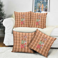 Panda Christmas Pillow Cover Ho Ho Ho Caramel Pattern - Wonder Print Shop