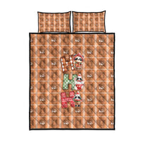 Panda Christmas Quilt Bed Set Ho Ho Ho Caramel Pattern - Wonder Print Shop