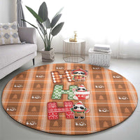 Panda Christmas Round Carpet Ho Ho Ho Caramel Pattern - Wonder Print Shop