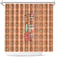 Panda Christmas Shower Curtain Ho Ho Ho Caramel Pattern - Wonder Print Shop