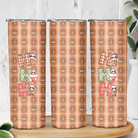 Panda Christmas Skinny Tumbler Ho Ho Ho Caramel Pattern - Wonder Print Shop