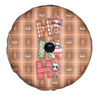 Panda Christmas Spare Tire Cover Ho Ho Ho Caramel Pattern - Wonder Print Shop
