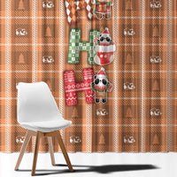 Panda Christmas Window Curtain Ho Ho Ho Caramel Pattern - Wonder Print Shop