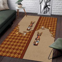 Western Yoke Area Rug Rein Beer Christmas Houndstooth Patterns - Wonder Print Shop