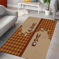 Western Yoke Area Rug Rein Beer Christmas Houndstooth Patterns - Wonder Print Shop