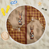 Western Yoke Beach Blanket Rein Beer Christmas Houndstooth Patterns - Wonder Print Shop
