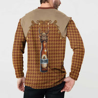 Western Yoke Button Sweatshirt Rein Beer Christmas Houndstooth Patterns - Wonder Print Shop