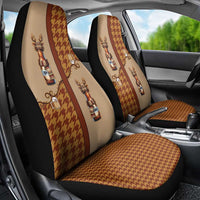 Western Yoke Car Seat Cover Rein Beer Christmas Houndstooth Patterns - Wonder Print Shop