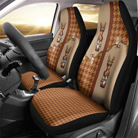 Western Yoke Car Seat Cover Rein Beer Christmas Houndstooth Patterns - Wonder Print Shop