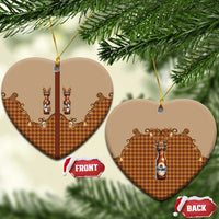 Western Yoke Ceramic Ornament Rein Beer Christmas Houndstooth Patterns - Wonder Print Shop