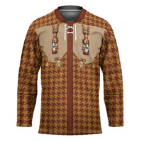 Western Yoke Hockey Jersey Rein Beer Christmas Houndstooth Patterns - Wonder Print Shop