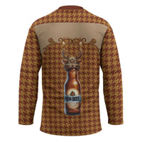Western Yoke Hockey Jersey Rein Beer Christmas Houndstooth Patterns - Wonder Print Shop