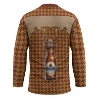 Western Yoke Hockey Jersey Rein Beer Christmas Houndstooth Patterns - Wonder Print Shop