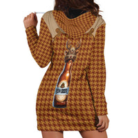 Western Yoke Hoodie Dress Rein Beer Christmas Houndstooth Patterns - Wonder Print Shop
