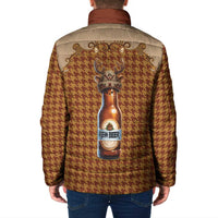 Western Yoke Padded Jacket Rein Beer Christmas Houndstooth Patterns - Wonder Print Shop